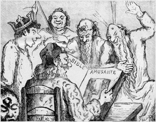 Vignette de titre : les personnages de la Bible lisent La Bible amusante