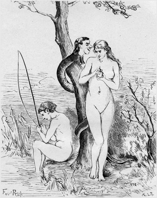 15. Eve tentée par le serpent.