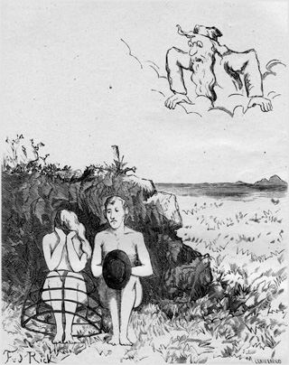 18. Adam et Ève se cachent à l’appel de Dieu.